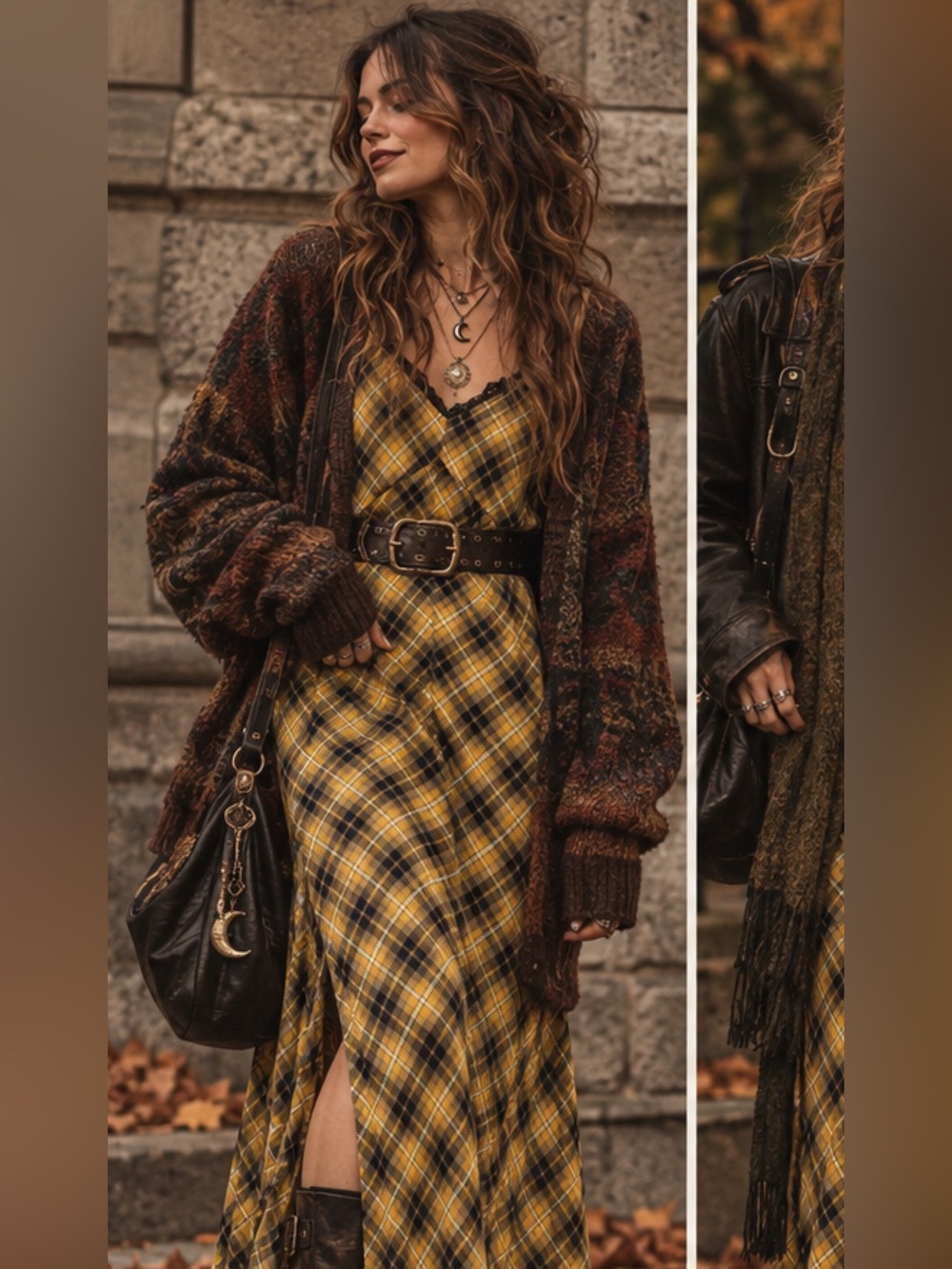 Michael Kors Designer Grunge Plaid 90’s Vibes Slip Dress 🍂💛🌻